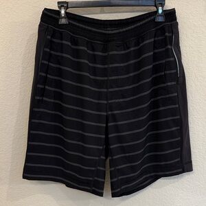 Lululemon Pace Breaker Black Striped Men's Shorts. EUC Medium